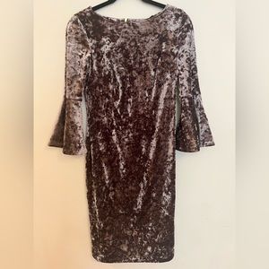 Women’s Calvin Klein Brown Crushed Velvet Dress Size 4